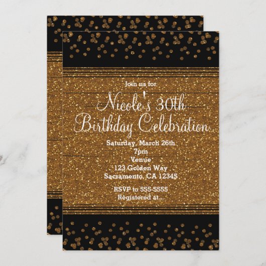 Invitation Cartons d'invitation Glam à points de confettis No (Devant / Derrière)