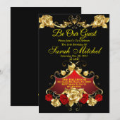 Invitation Cartons d'invitation La Belle et la Bête (Devant / Derrière)