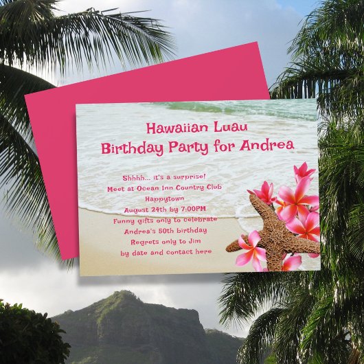 Invitation Cartons d'invitation Luau d'anniversaire étoile de