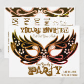 Invitation Cartons d'invitation "Masque à découper" pour soir (Devant / Derrière)