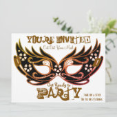 Invitation Cartons d'invitation "Masque à découper" pour soir (Debout devant)