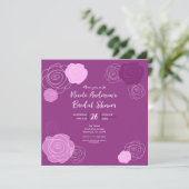 Invitation Cartons d'invitation mauve pour mariage (Debout devant)
