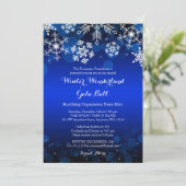 Invitation Cartons d'invitation Modernes Flocon de Neige Bleu (Debout devant)