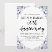 Invitation Cartons d'invitation modernes florales pour une fê (Devant / Derrière)