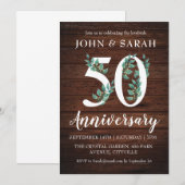 Invitation Cartons d'invitation modernes floraux pour 50e ann (Devant / Derrière)