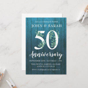 Invitation Cartons d'invitation modernes floraux pour les 50 
