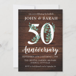 Invitation Cartons d'invitation modernes floraux pour les 50 