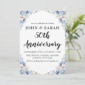 Invitation Cartons d'invitation modernes floraux pour les 50  (Debout devant)