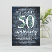 Invitation Cartons d'invitation modernes floraux pour les 50  (Debout devant)