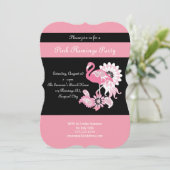 Invitation Cartons d'invitation modernes rose flamingo pour s (Debout devant)