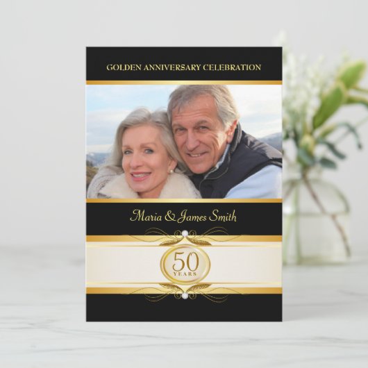 Invitation Cartons d'invitation Monogramme 50e anniversaire G (Debout devant)