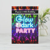 Invitation Cartons d'invitation neon pour soirée qui brillent (Debout devant)