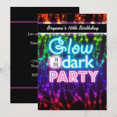Invitation Cartons d'invitation neon pour soirée qui brillent (Devant / Derrière)