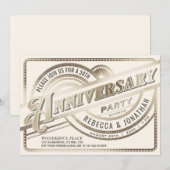 Invitation Cartons d'invitation noces d'or 50 ans de mariage  (Devant / Derrière)