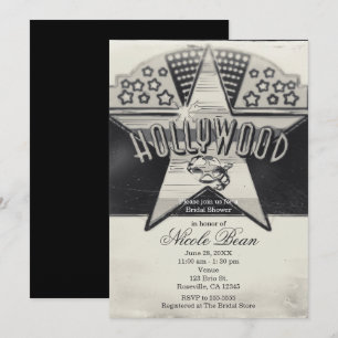 Invitation Cartons d'invitation noir et blanc de Hollywood vi