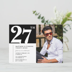 Invitation Cartons d'invitation noir et blanc pour 27ème anni