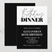 Invitation Cartons d'invitation noir et blanc pour 86ème anni (Devant / Derrière)