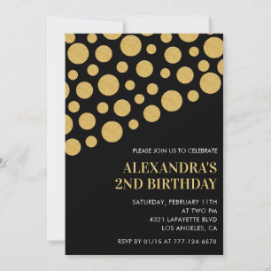 Invitation Cartons d'invitation noir pour 2ème anniversaire C