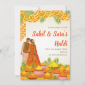 Invitation Cartons d'invitation numériques pour Haldi de mari (Devant)