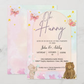 Invitation Cartons d'invitation Ourson Mignon (Devant / Derrière)