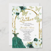 Invitation Cartons d'invitation Papillon Coing Fleur verte Ro (Devant)