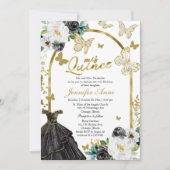 Invitation Cartons d'invitation Papillon Coing Fleurs Robe no (Devant)