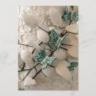 Invitation Cartons d'invitation papillons verts