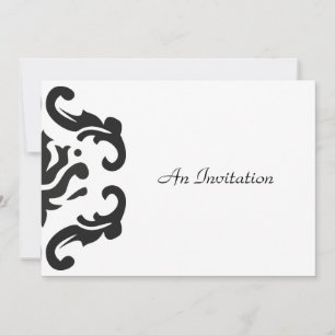 Invitation Cartons d'invitation personnalisés en damas noir e