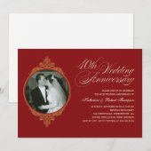 Invitation Cartons d'invitation photo d'anniversaire 40 ans é (Devant / Derrière)