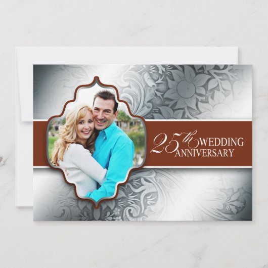 Invitation Cartons d'invitation photo design argent pour les  (Devant)