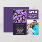 Invitation Cartons d'invitation photo modernes avec fleurs po (Devant / Derrière)