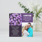 Invitation Cartons d'invitation photo modernes avec fleurs po (Debout devant)