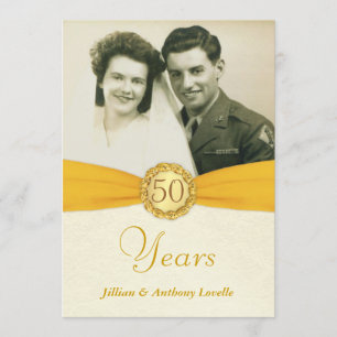 Invitation Cartons d'invitation photo pour le 50e anniversair