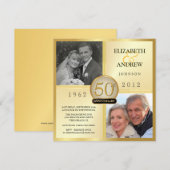 Invitation Cartons d'invitation photo pour les 50 ans d'anniv (Devant / Derrière)