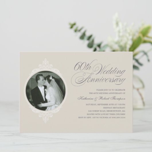 Invitation Cartons d'invitation photo pour les 60 ans d'anniv (Debout devant)