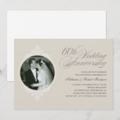 Invitation Cartons d'invitation photo pour les 60 ans de mari (Devant / Derrière)