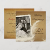 Invitation Cartons d'invitation photo vintage pour un 50e ann (Devant / Derrière)