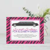 Invitation Cartons d'invitation Pink Zebra Limousine (Debout devant)