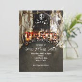 Invitation Cartons d'invitation Pirate pour enterrement de vi (Debout devant)