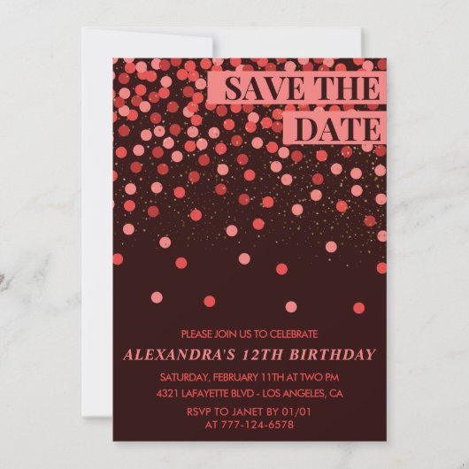 Invitation Cartons d'invitation pour 12 ans Save the date Con (Devant)
