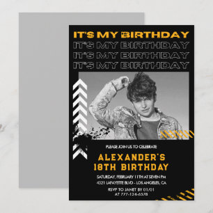 Invitation Cartons d'invitation pour 18 ans Hommes Photo Pein