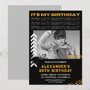 Invitation Cartons d'invitation pour 20 ans Hommes Photo Pein