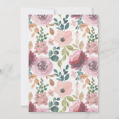 Invitation Cartons d'invitation pour 21 ans Floral Boho Éléga (Dos)