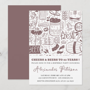Invitation Cartons d'invitation pour 22e anniversaire Hommes
