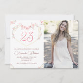 Invitation Cartons d'invitation pour 23e anniversaire Boho Fl (Devant)