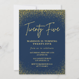 Invitation Cartons d'invitation pour 25ème anniversaire Or Ma