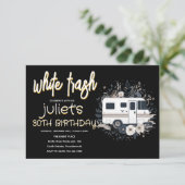 Invitation Cartons d'invitation pour 30 ans de racaille blanc (Debout devant)