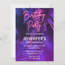 Cartons d'invitation pour 30e anniversaire Luau Ro
