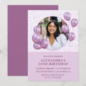 Invitation Cartons d'invitation pour 32e anniversaire Ballons (Devant / Derrière)