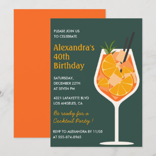 Invitation Cartons d'invitation pour 40 ans Cocktail Élégant